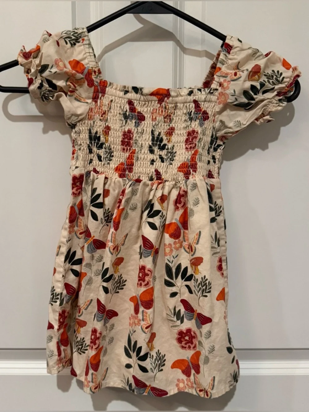 Gymboree Cream Cardigan with Floral & Butterfly Embroidery with Matching Dress
